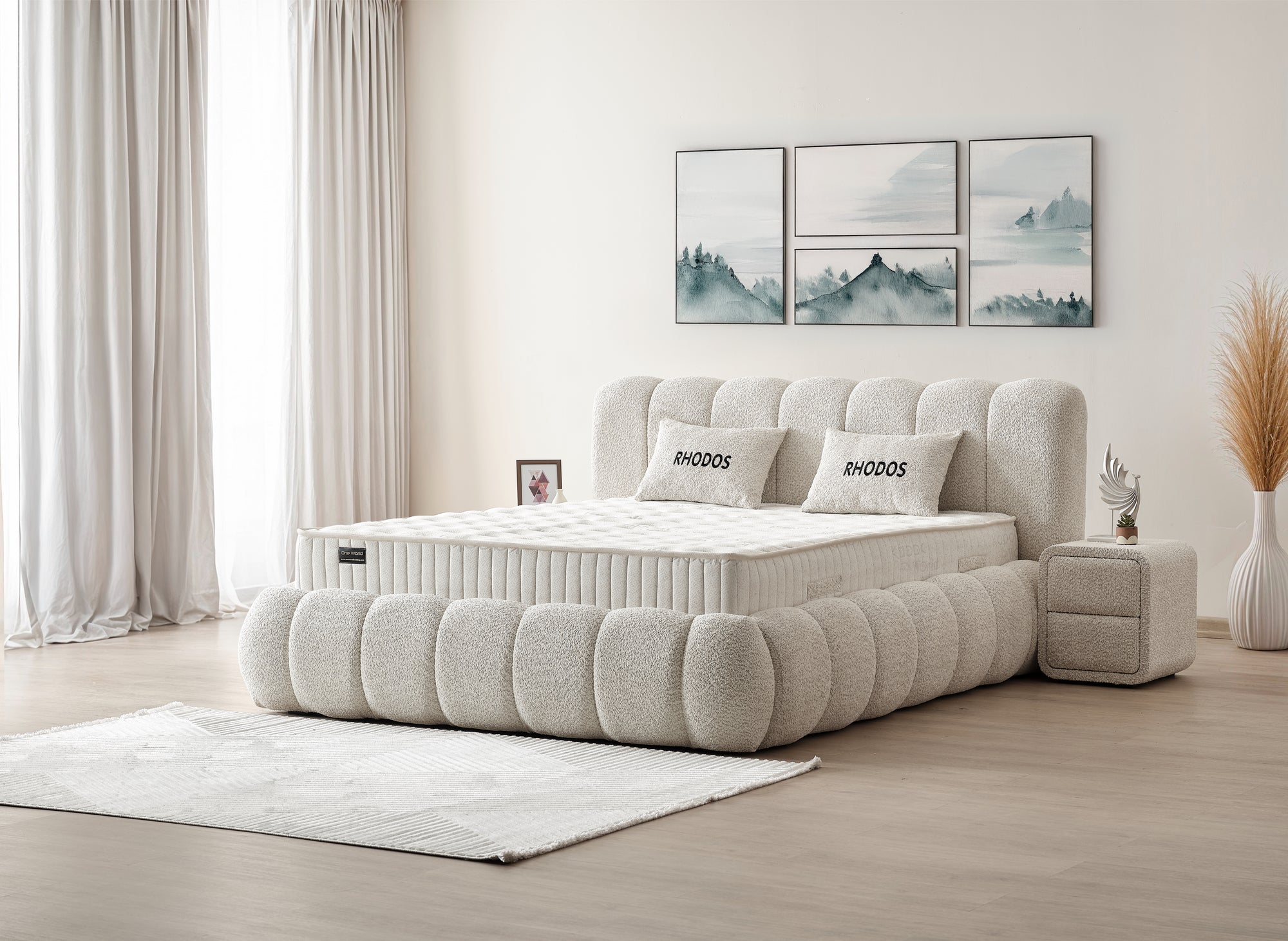 Rhodos Bed - Creamy Cloud